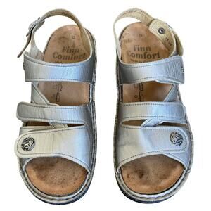 Finn Comfort Gomera Sandals  Silver Leather